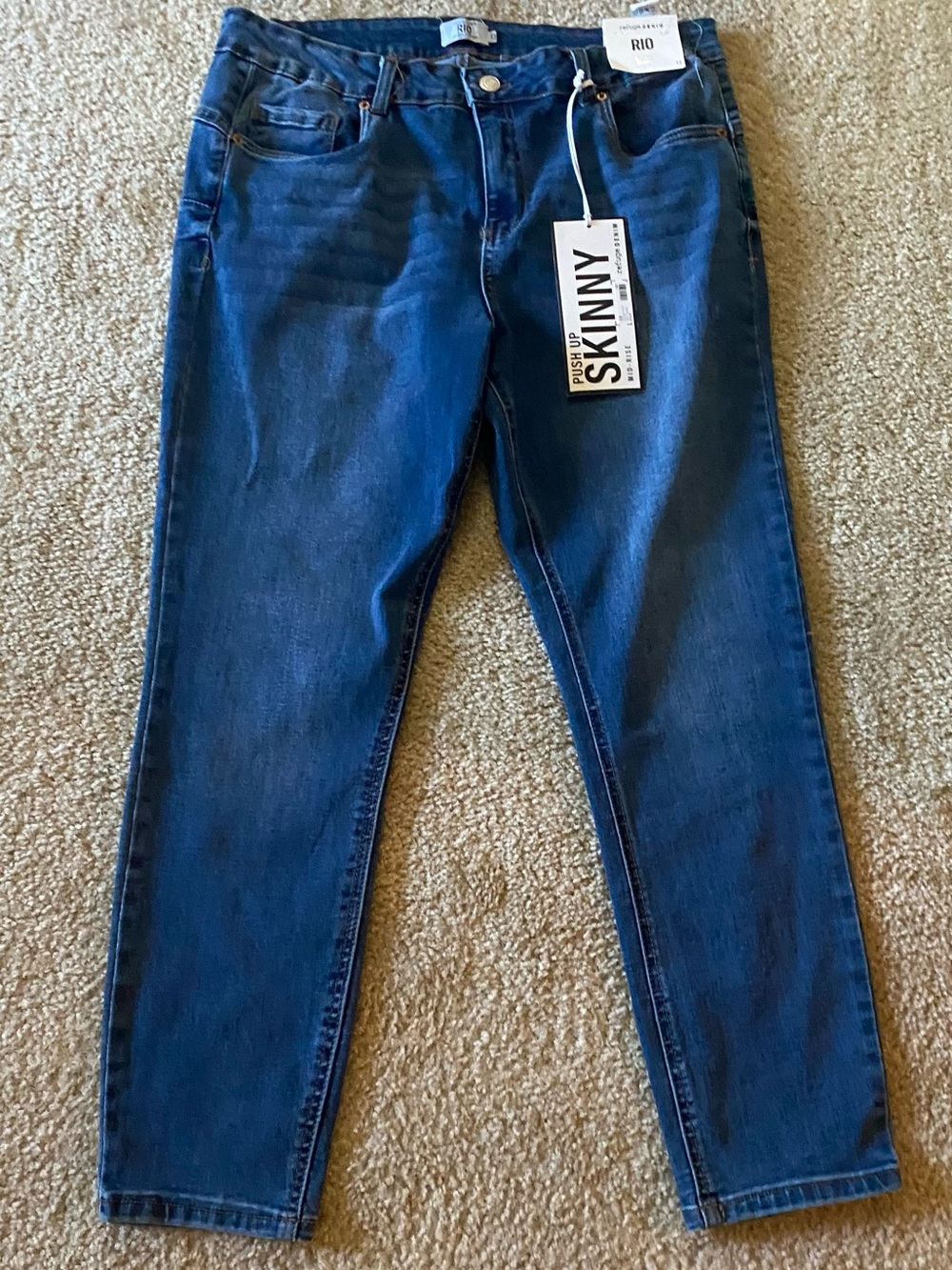 Womens Skinny Jeans by RIO - Dark Blue Denim